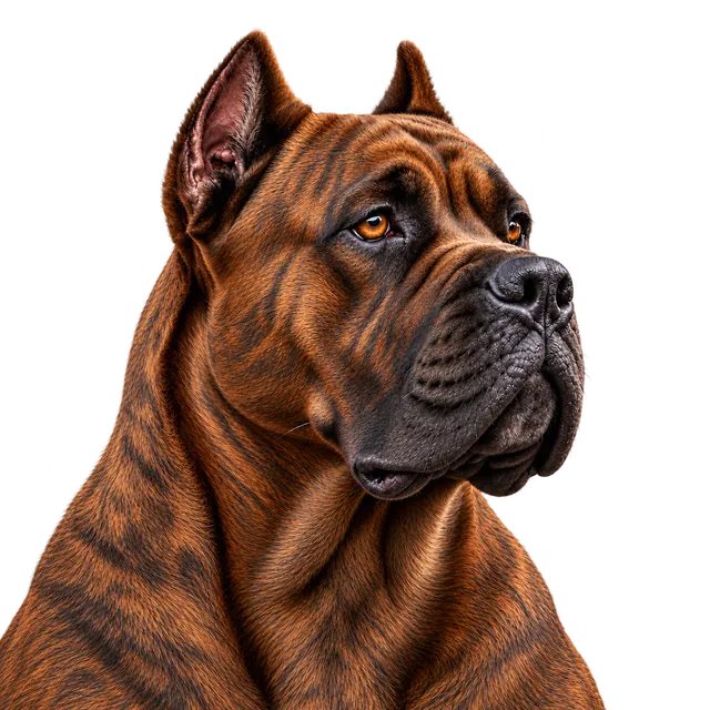 Chestnut brindle Cane Corso portrait